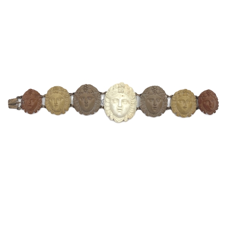 Multicolor Lava Cameo Bracelet Size 6